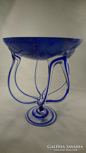 Josefina Krosno üveg manufaktúrában készült Deco Glass, lengyel design üveg kínálótál