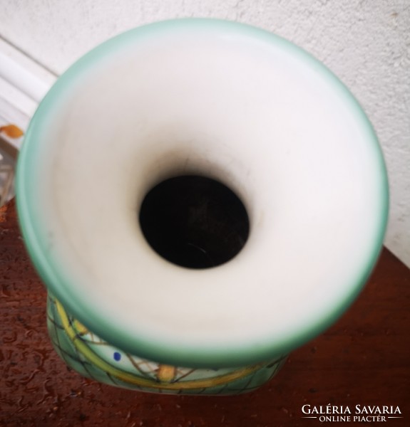 Gorka geza ceramic vase, colorfully hand-painted, art deco retro style. A modern creation