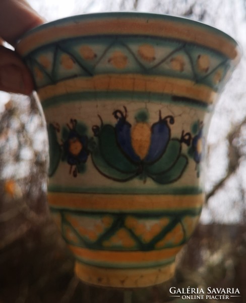 Art Deco, Retro Gorka Géza váza színes kézzel festett. Videó is!