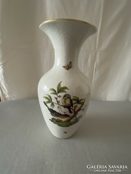 Herendi porcelán váza, Rothschild mintás dekorral, pecsétes jelzéssel.