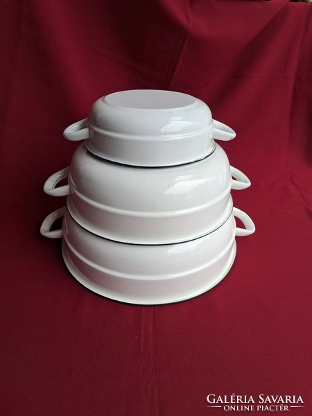 Enameled enameled white bowls bowl peasant bowl nostalgia piece