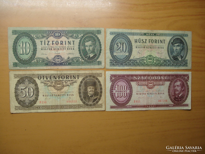 10, 20, 50, 100 forint 1962-1989 "Kádár"-sor
