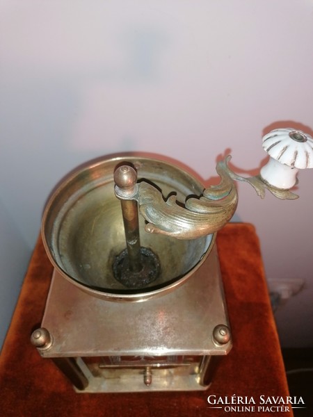 Large old copper coffee grinder