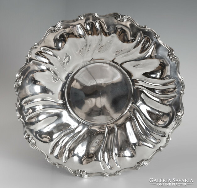 Silver large round bowl/ serving tray
