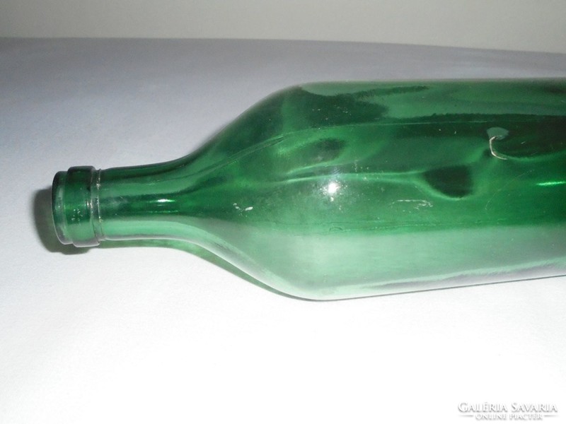 Retro dark green wine glass bottle - state cellar farm from 1871 - 1960s
