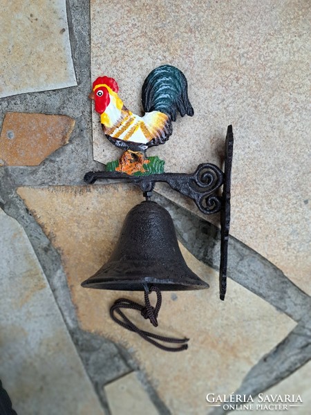Pigeon bell with cast iron animal rooster ringing, door decoration