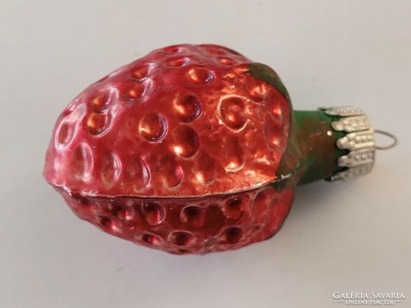 Old glass Christmas tree ornament red strawberry strawberry glass ornament