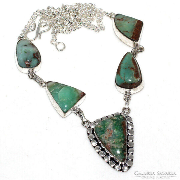 Chrysoprase gemstone silver necklace necklaces