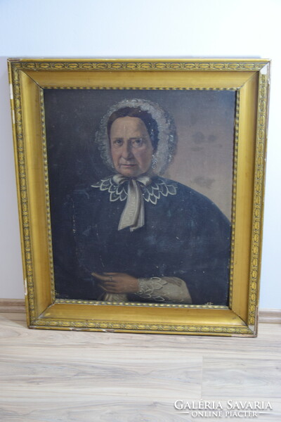 Derkovits: old lady portrait Biedermeier painting
