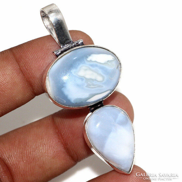 Rarity! Blue opal gemstone silver locket from the Andes