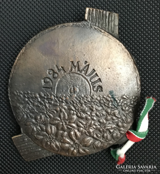 Sebestyén / Nyíregyháza sports weeks - solid, bronze, small sculpture, plaque (0.5 kg)