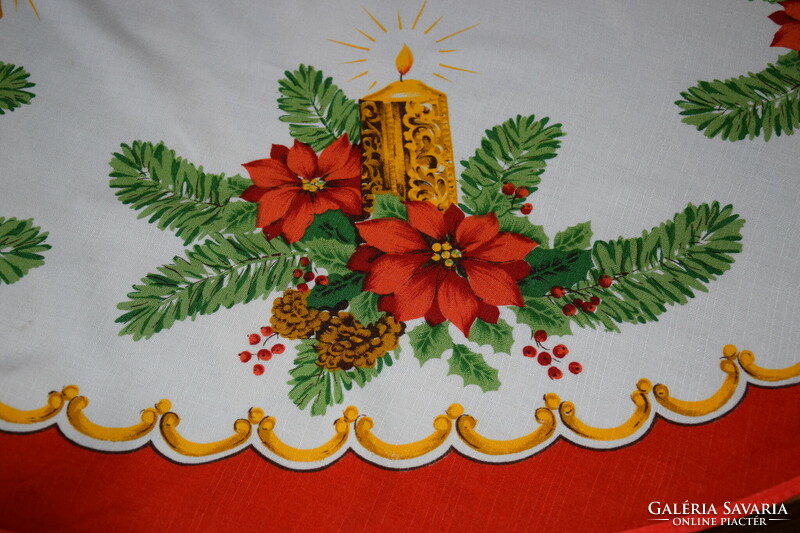 Festive Christmas tablecloth round tablecloth 123 cm