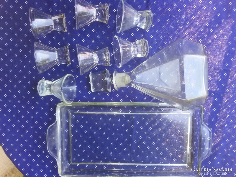 Pálinka liqueur set with perfect tray and stopper