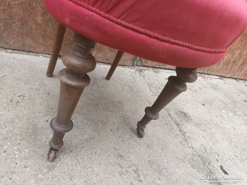 Antique chair with copper wheels, early 1900s
