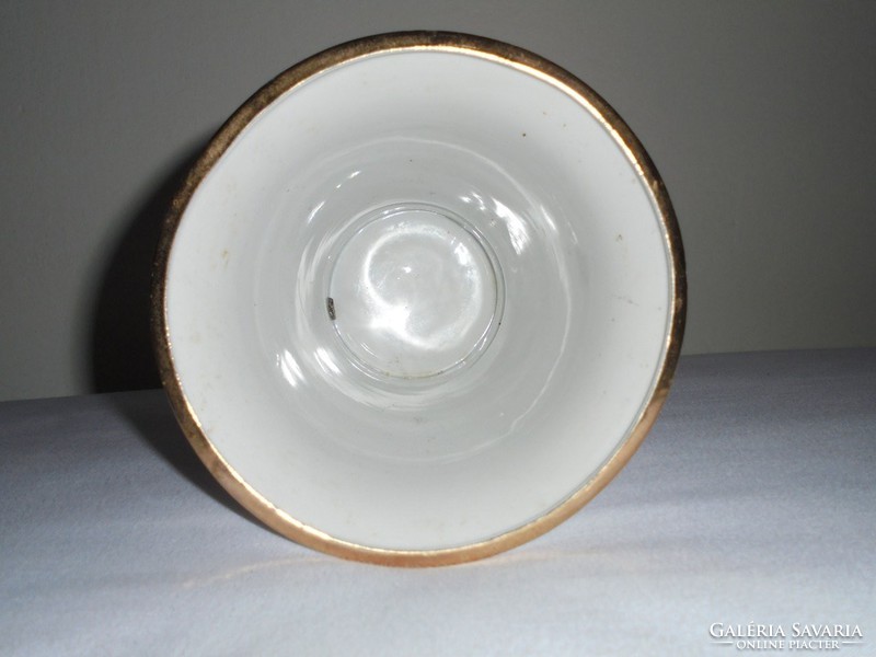 Széles porcelán váza - Fine Porcelain jelzés német gyártmány - hibátlan - 20.6 cm magas
