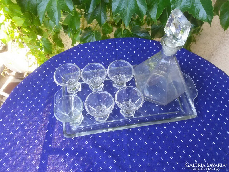Pálinka liqueur set with perfect tray and stopper