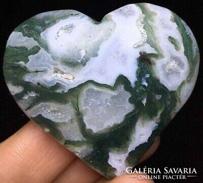 Natural ocean jasper moss agate heart polished 48 gr