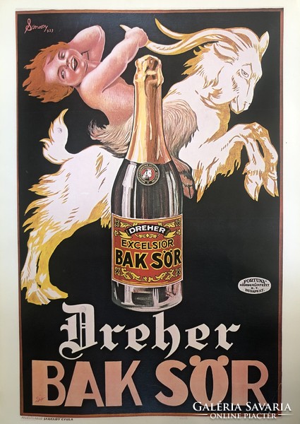 Dreher bak sör plakát 1970-es évek print