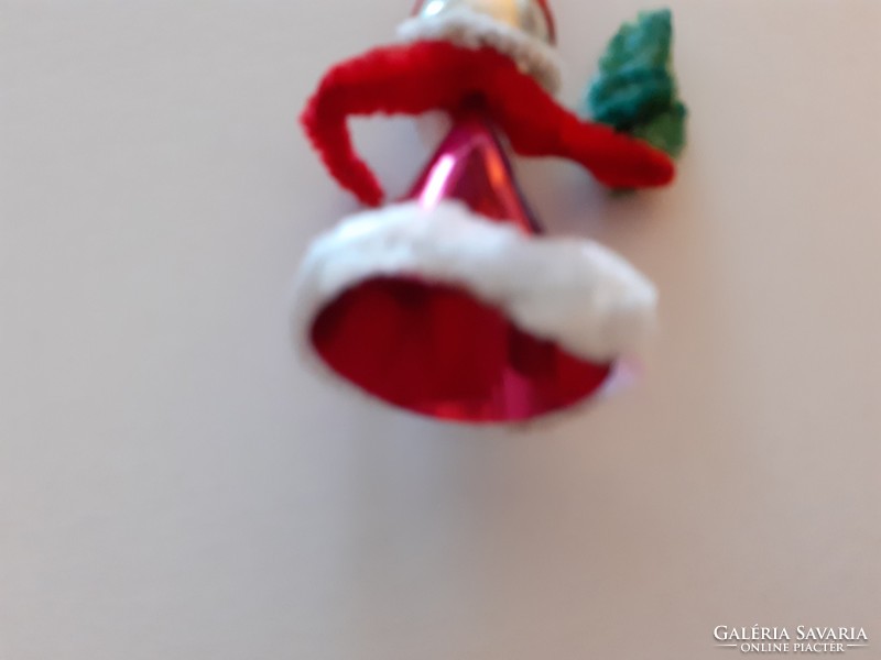 Régi üveg karácsonyfadísz retro Mikulás Télapó fenyőfával
