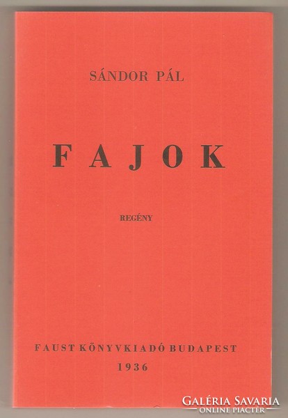 Sándor Pál: Fajok  1936