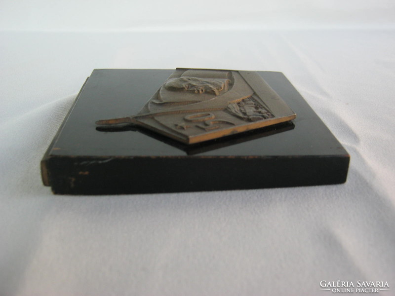 Máv 1967. Retro copper socialist memorial plaque landler j.J. Lenin spaceship