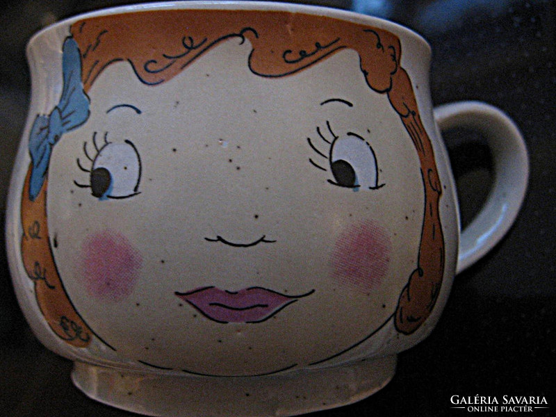 Collector little girl, female face belly mug in couple westerwald