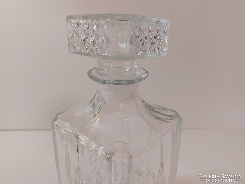 Retro whiskey glass mid-century drink bottle with square stopper