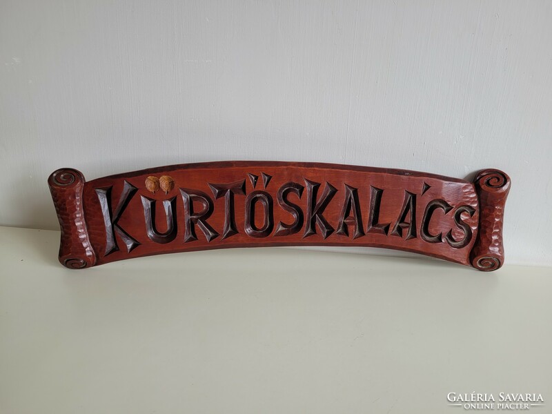 Trumpet cake inscription 67.5 cm carved wooden company advertising sign board advertising trumpet cake