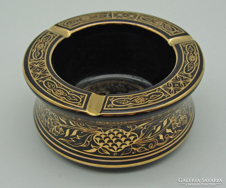 B514 24k gold plated Greek craftsman ashtray - flawless fabulous condition