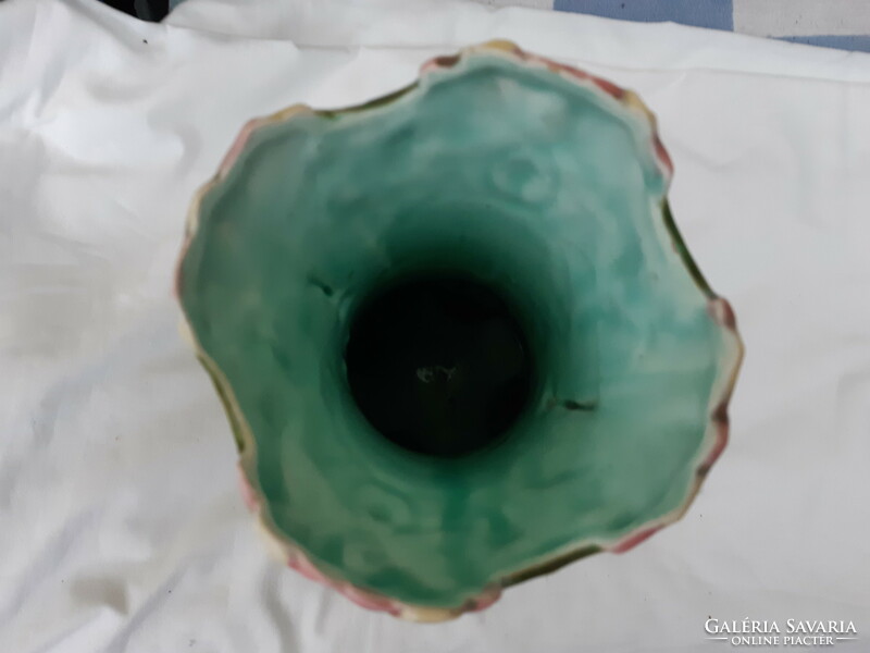 Csodás antik díszes  osztrák majolika váza