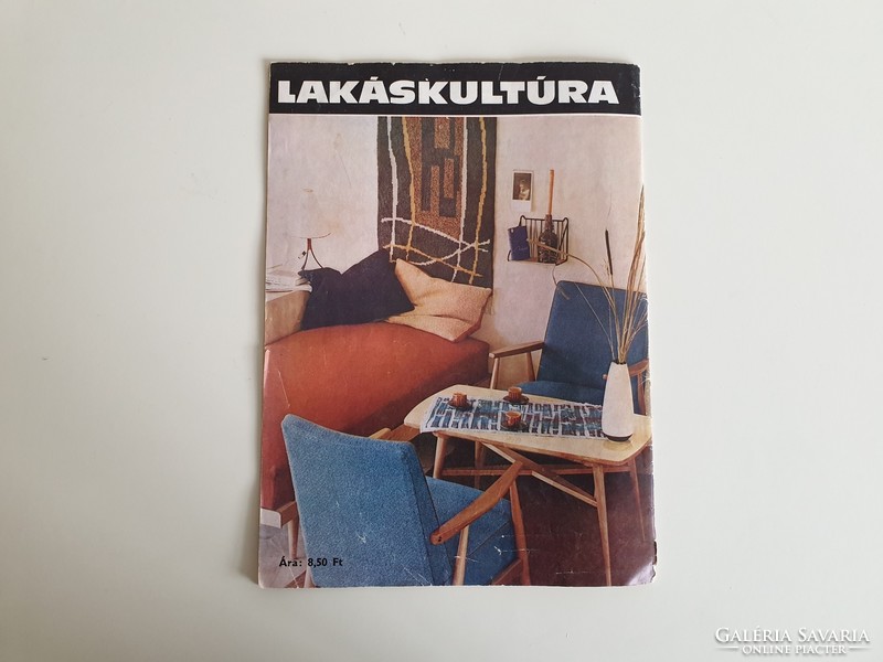Régi retro 1964 Lakáskultúra folyóírat 2. szám ikonikus mid century fotel asztal bútor