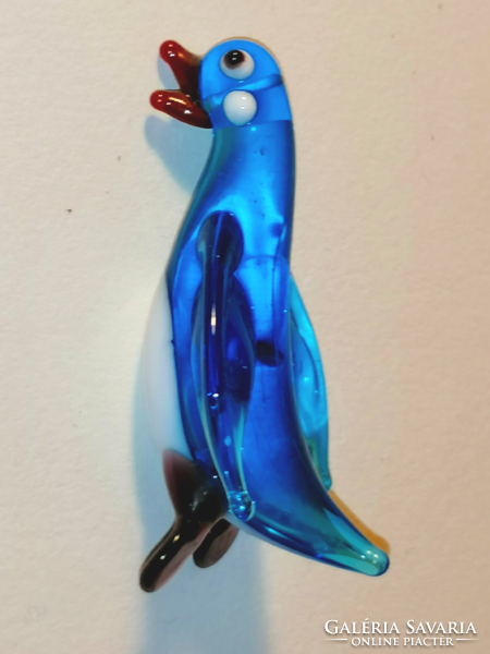 Blue glass penguin, mascot figure 13.
