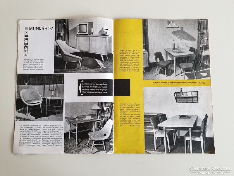 Old retro 1964 home culture magazine 2. Number iconic mid century armchair table furniture