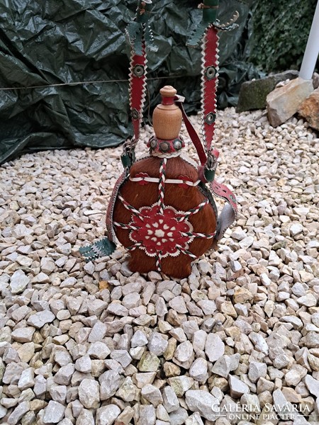 Horseskin water bottle for decoration