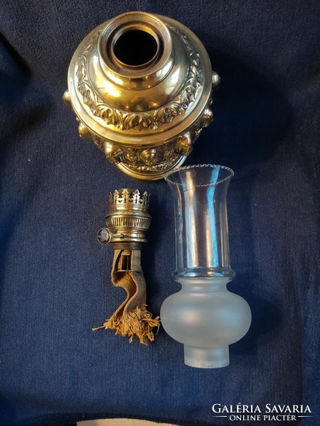Brenner-ideal copper kerosene lamp approx. 1840-1890