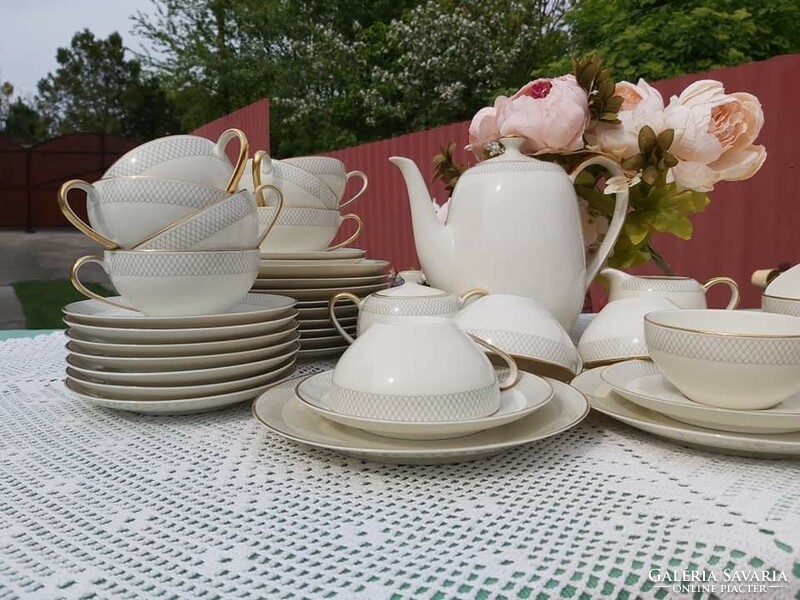 Beautiful arzberg ekrü 12 person tea set elegant simple pattern tea set teapot cup