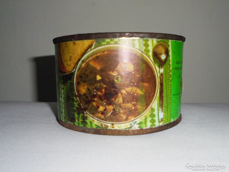 Retro globus canned food can - goulash soup - Budapest cannery - from the 1980s
