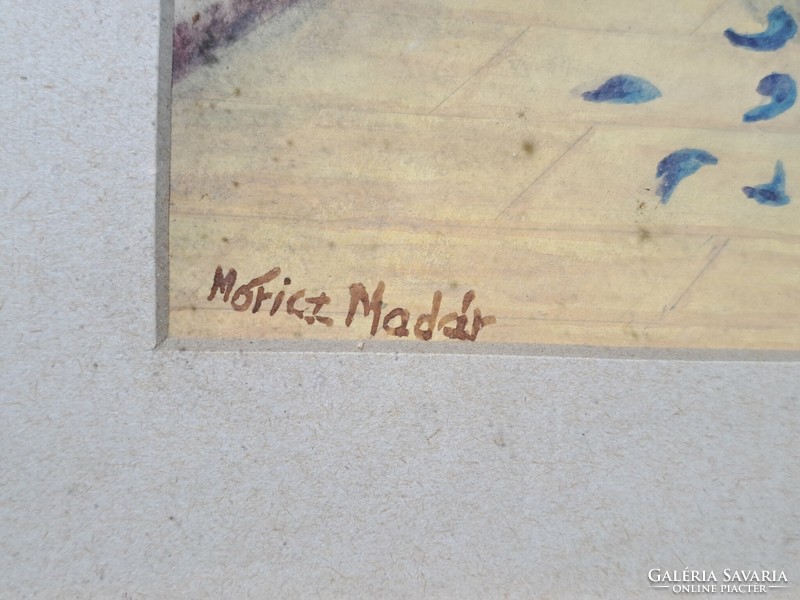 Móricz Margit: Bohócos virágcsendélet (akvarell, teljes méret 46x35 cm) Móricz Madár