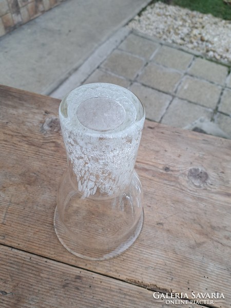 Repesztett  Fátyolüveg fátyol karcagi berekfürdői üveg váza  fehér