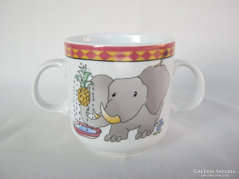 Willeroy&bosch porcelain elephant fairy tale pattern children's mug with two ears