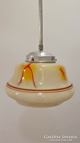 ( 4.) Old, retro, stained glass, ceiling lamp, chandelier.