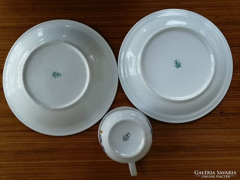 Polish Lubiana mug/cup, with flat and deep plate, children's porcelain, teddy bear decor