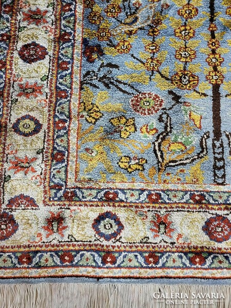 Álomszép hernyóselyem 100x150 cm kézi csomózású perzsa szőnyeg FF_24