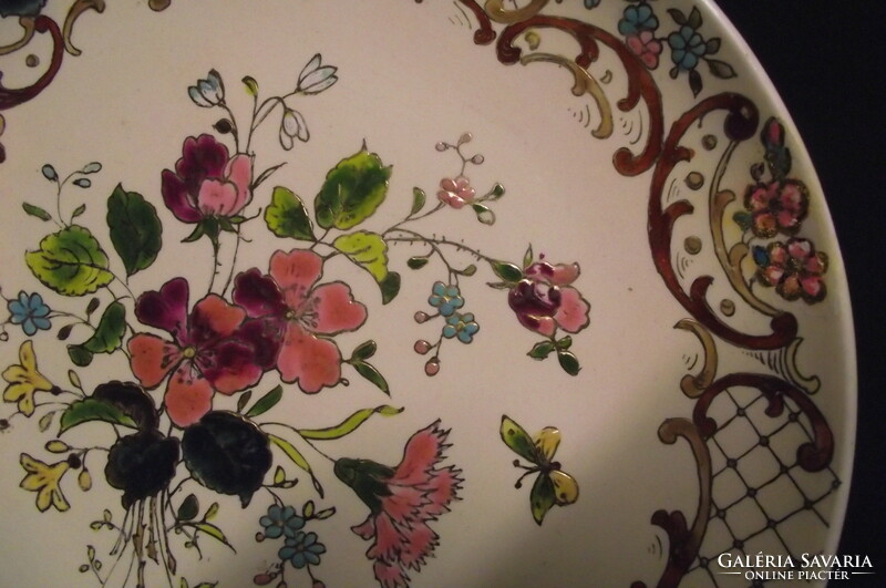 Josef steidl znain wall decorative plate with flower pattern.