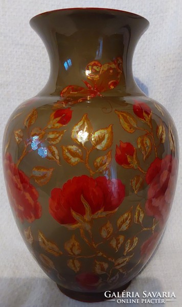 Zsolnay eozin multi-fire butterfly vase