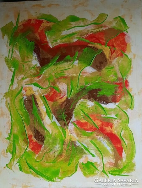 Zsm abstract painting: 40 cm/50 cm canvas, acrylic, painter's knife - silky shadows