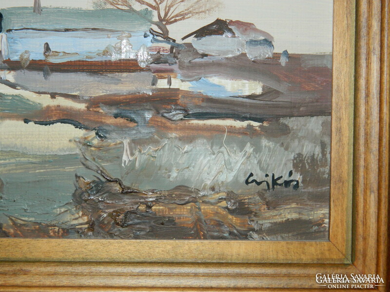 Csikós András (1947 - 2006 ) "Eső után" festmény