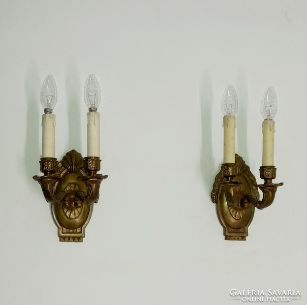 Pair of antique copper double wall arm lamps 2 pcs