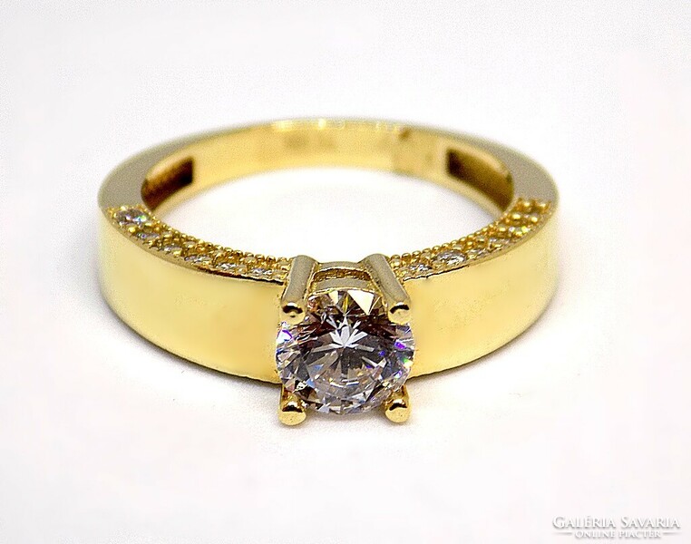 Stone gold solitaire ring (zal-au114856)