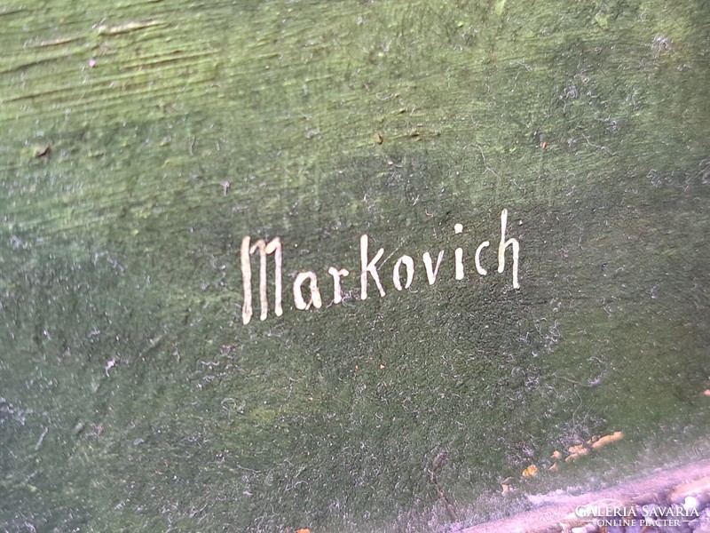 Markovich Jenő: Erdei tájkép, olajfestmény (teljes méret 61x81 cm)